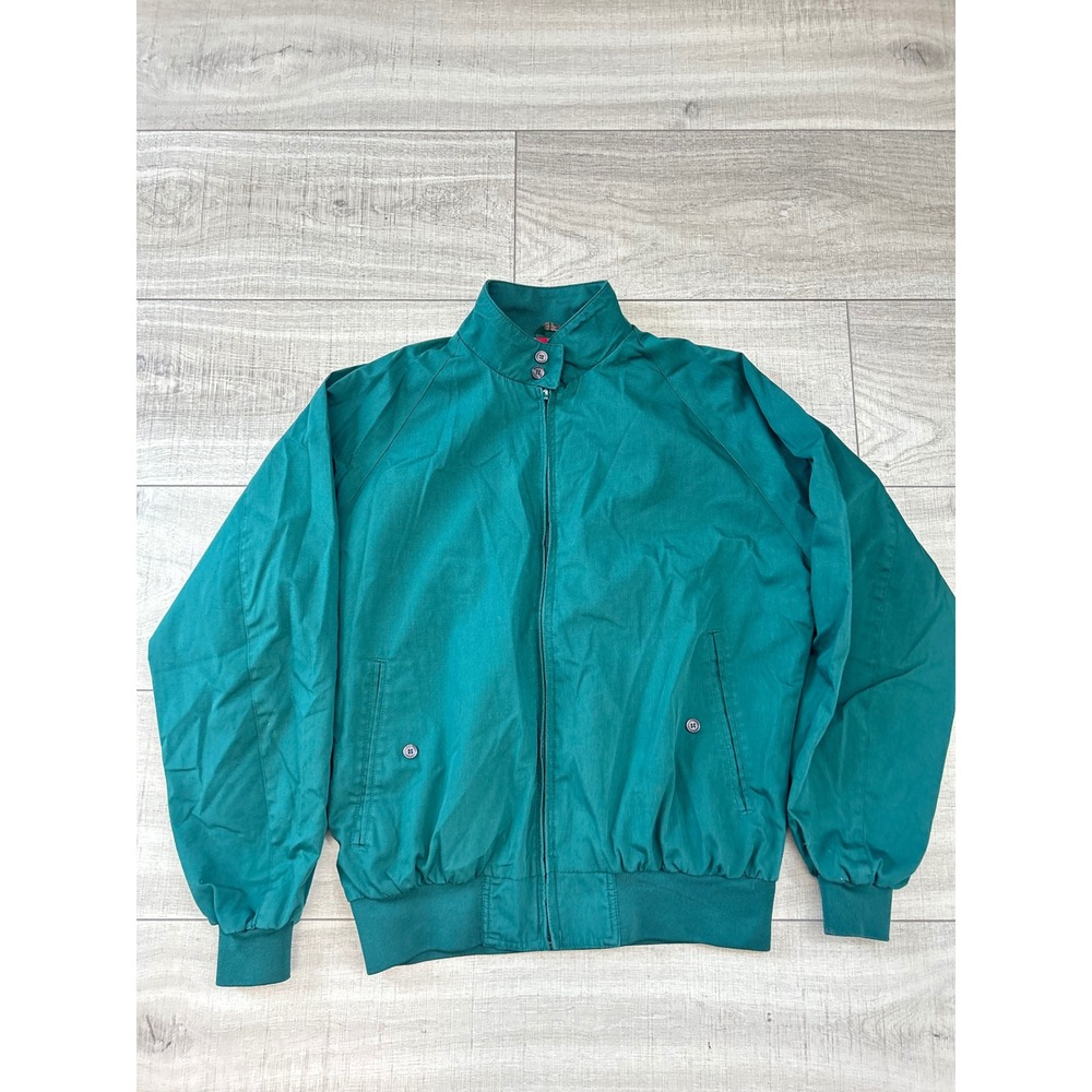 Vintage Field & Stream Men's Green Bomber Jacket Large Long Plaid Lined